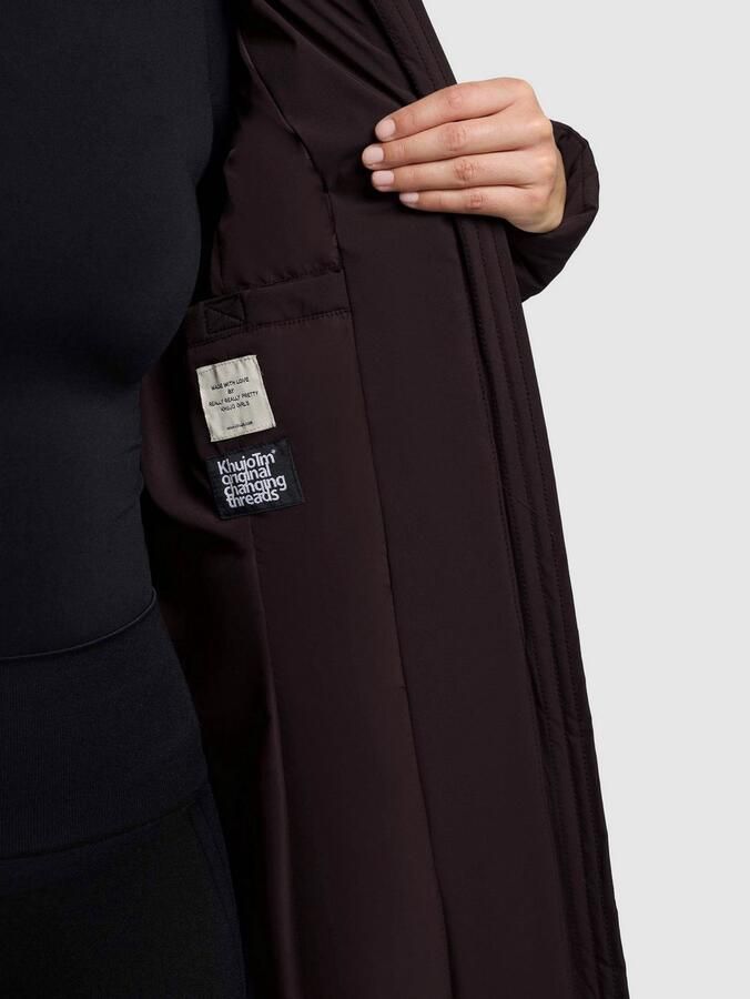 Khujo Regular fit gewatteerde lange jas met gevoerde opstaande kraag model Jilia' - Foto 5