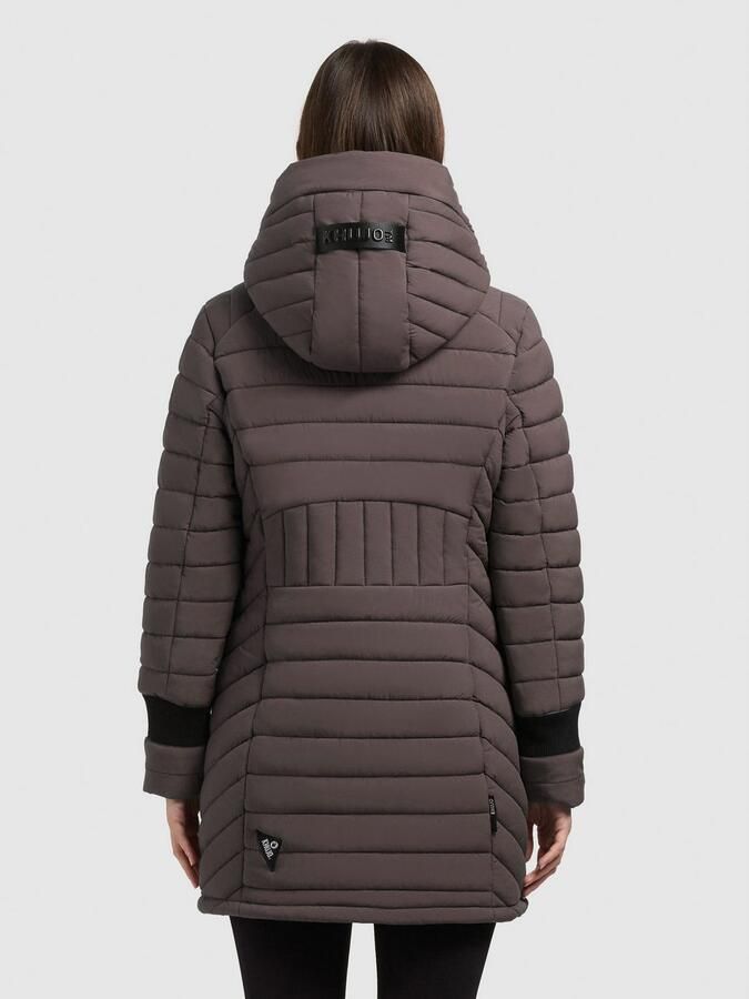 Khujo Regular fit gewatteerde lange jas met gevoerde opstaande kraag model Jilia' - Foto 13