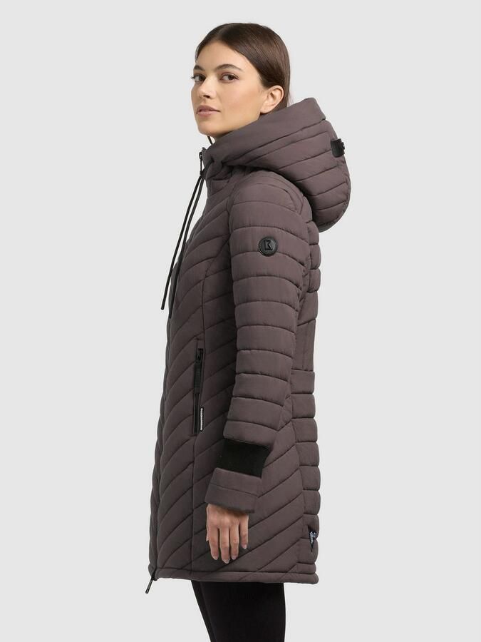 Khujo Regular fit gewatteerde lange jas met gevoerde opstaande kraag model Jilia' - Foto 14
