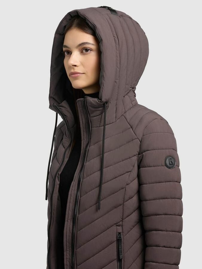 Khujo Regular fit gewatteerde lange jas met gevoerde opstaande kraag model Jilia' - Foto 9