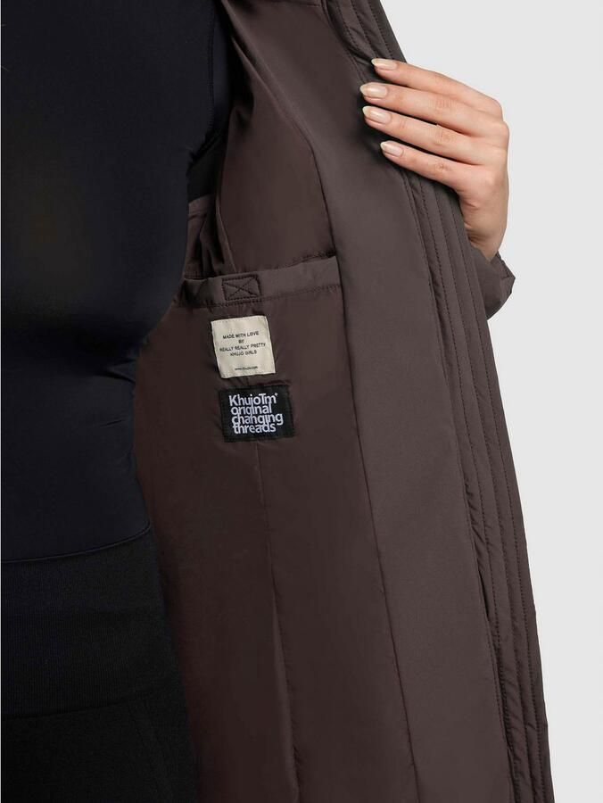 Khujo Regular fit gewatteerde lange jas met gevoerde opstaande kraag model Jilia' - Foto 10