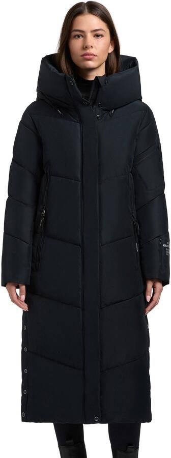 Khujo Gewatteerde jas PULSET MATT grote capuchon ritssluitzakken