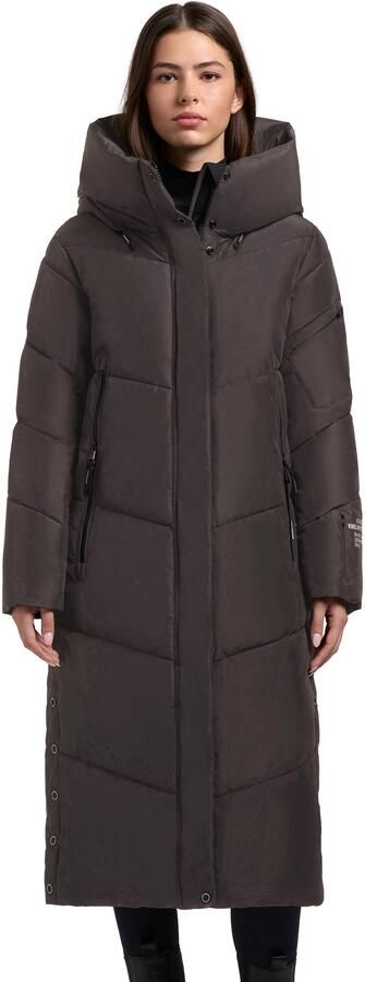 Khujo Gewatteerde jas PULSET MATT grote capuchon ritssluitzakken