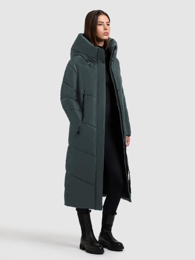 Khujo Gewatteerde jas PULSET MATT grote capuchon ritssluitzakken - Foto 3