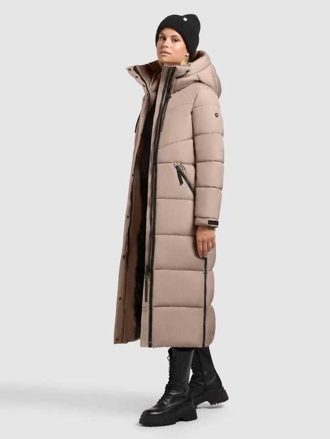 Khujo Gewatteerde lange jas met labelpatch model 'Caius' - Foto 5