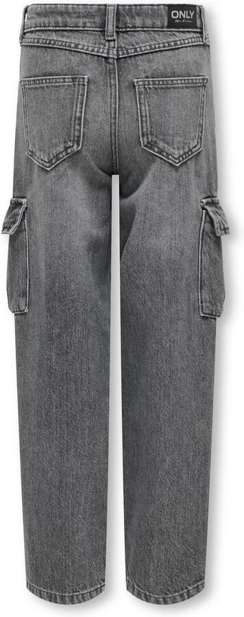 Only KIDS GIRL wide leg jeans KOGHARMONY dark grey denim Grijs Effen 116 - Foto 2