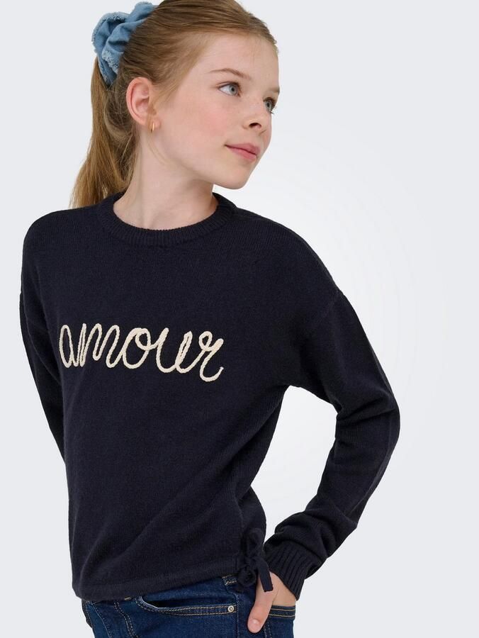 KIDS ONLY Gebreide trui KOGKATIA LS TEXT O-NECK CP KNT - Foto 2