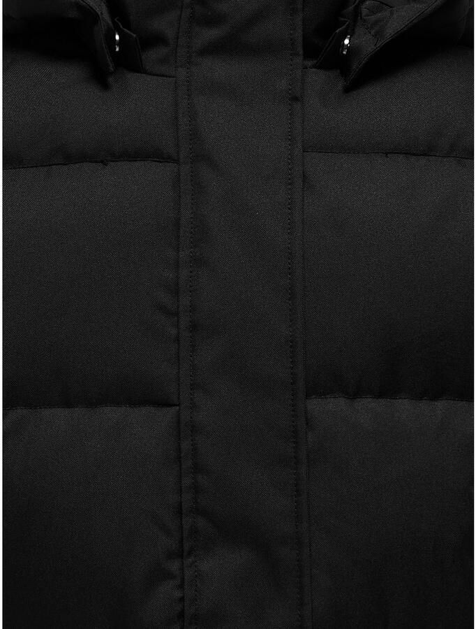 Only Regular fit gewatteerde lange jas met afneembare capuchon model 'IRENE'