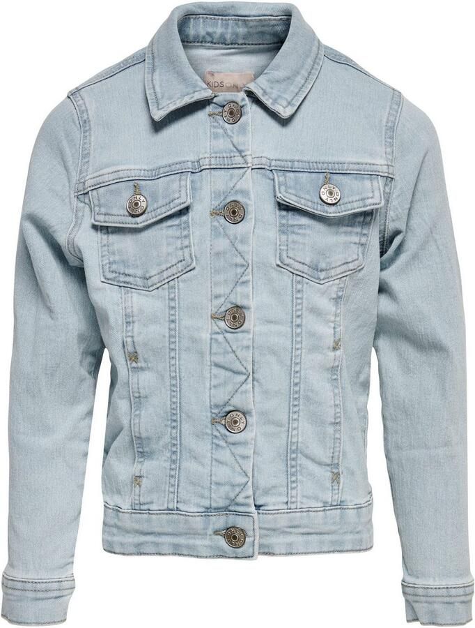 Only KIDS GIRL spijkerjas KONSARA light blue denim Blauw Meisjes Stretchdenim Klassieke kraag 140 - Foto 3