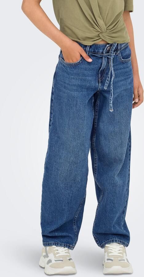 ONLY KIDS GIRL high waist straight leg jeans medium blue denim - Foto 11