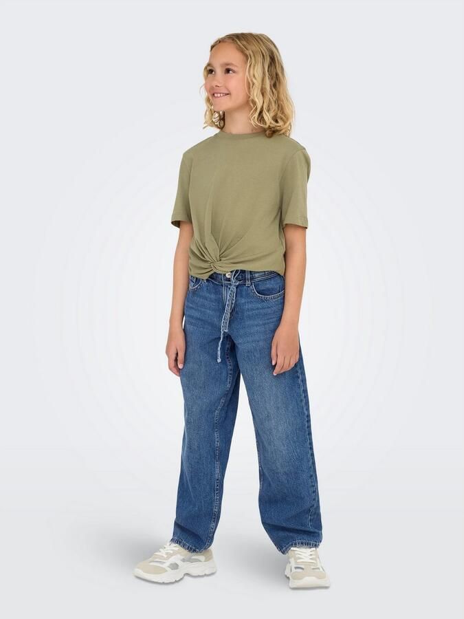 ONLY KIDS GIRL high waist straight leg jeans medium blue denim - Foto 5