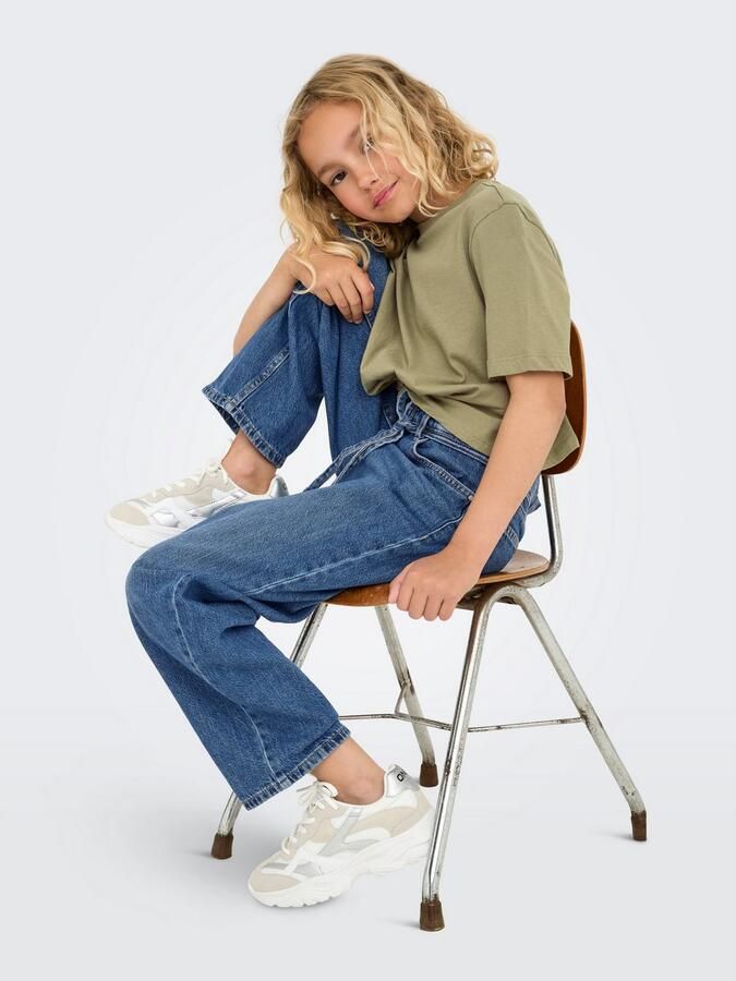 ONLY KIDS GIRL high waist straight leg jeans medium blue denim - Foto 6