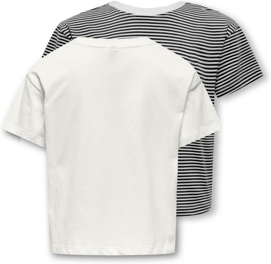 KIDS ONLY Shirt met korte mouwen KOGMAIKEN LIFE SS SOL STR TOP JRS 2-PACK (set 2-delig)