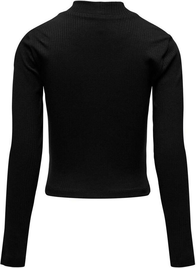 Only KIDS GIRL longsleeve KOGLINEA LIFE zwart Meisjes Stretchkatoen Opstaande kraag 122 128 - Foto 2