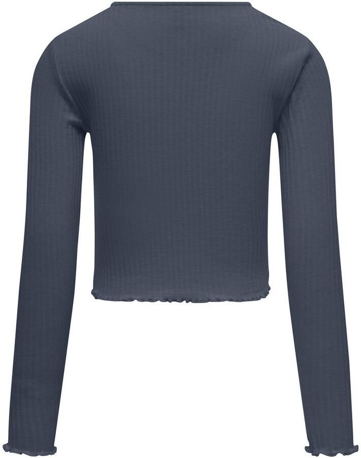 KIDS ONLY Shirt met lange mouwen KOGNELLA L S O-NECK TOP JRS NOOS in korte vorm en met schattige golvende randen aan de zoom - Foto 2