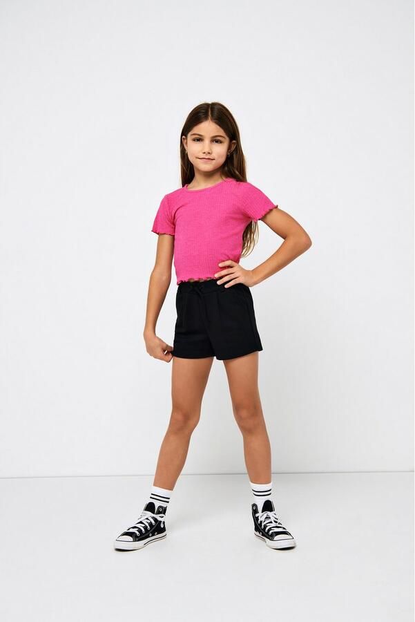Only KIDS GIRL short KONPOPTRASH zwart Korte broek Meisjes Viscose Effen 116 - Foto 2