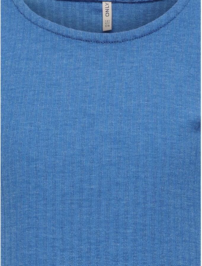 Only KIDS GIRL ribgebreid T-shirt KOGNELLA middenblauw Meisjes Polyester Ronde hals 134 140 - Foto 2