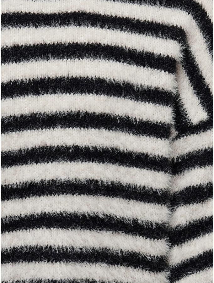 Only KIDS GIRL gestreepte trui KOGNEWPIUMO zwart wit Meisjes Nylon Ronde hals 110 116 - Foto 3