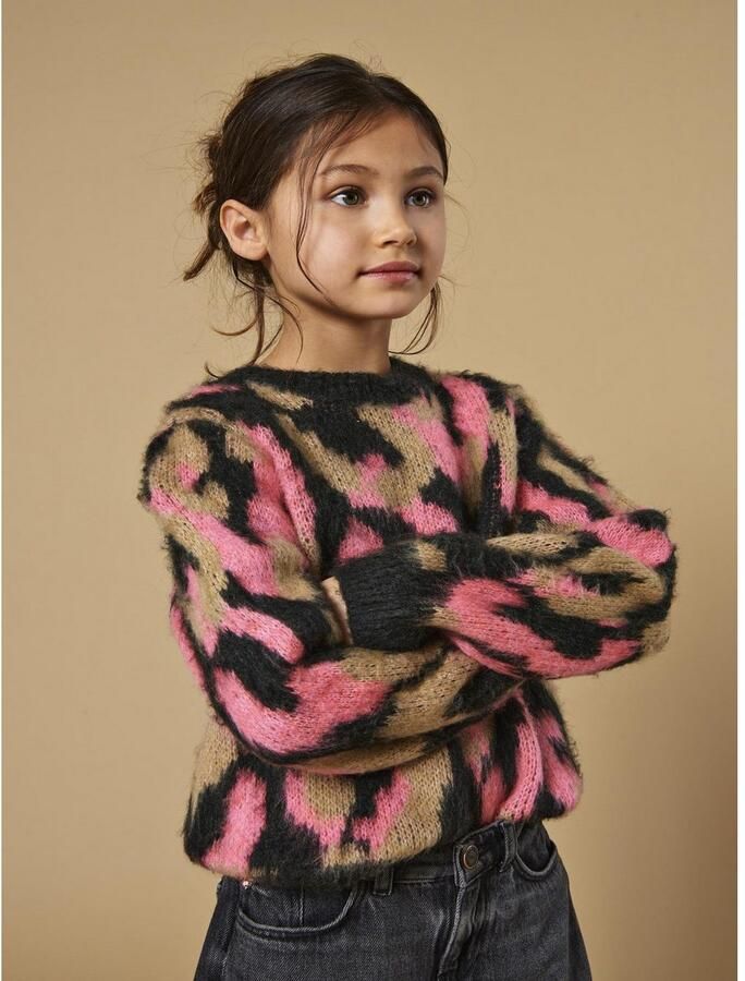 Only Regular fit gebreide pullover met abstract motief model 'WILD' - Foto 4