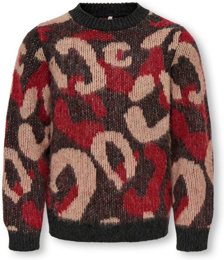 Only Regular fit gebreide pullover met abstract motief model 'WILD'