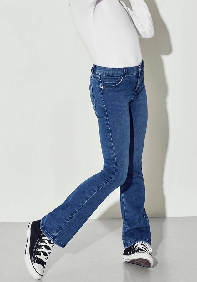 Only KIDS high waist flared jeans KONROYAL stonewashed Blauw Meisjes Stretchdenim 128 - Foto 8