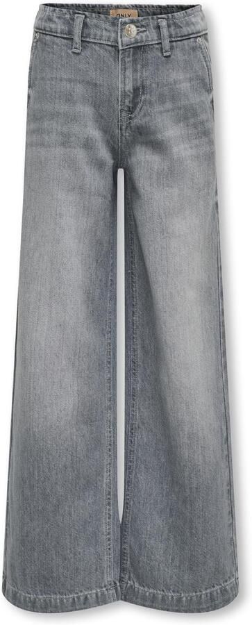 Only KIDS GIRL wide leg jeans medium grey denim Grijs Meisjes Katoen Effen 116 - Foto 2