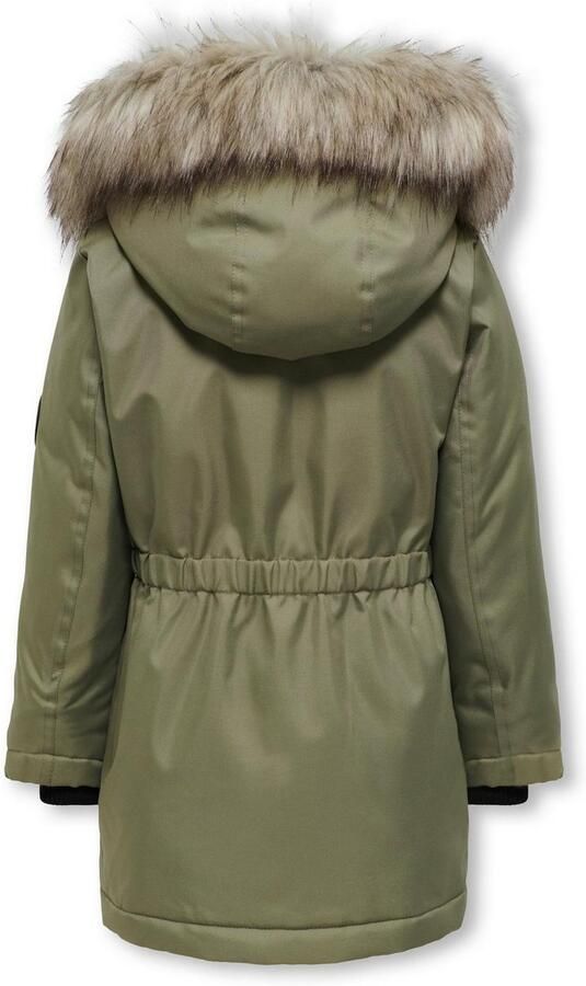 Only KIDS GIRL winterjas KOGIRIS lichtgroen Meisjes Polyester Capuchon 128 - Foto 3