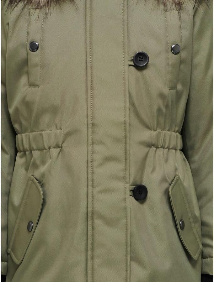 Only KIDS GIRL winterjas KOGIRIS lichtgroen Meisjes Polyester Capuchon 128 - Foto 2