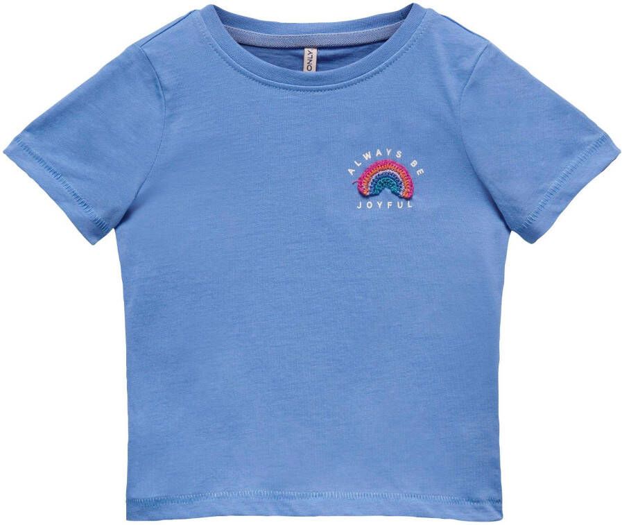 KIDS ONLY Shirt met korte mouwen KMGKITA REG S S RAINBOW EMB TOP BOX JRS