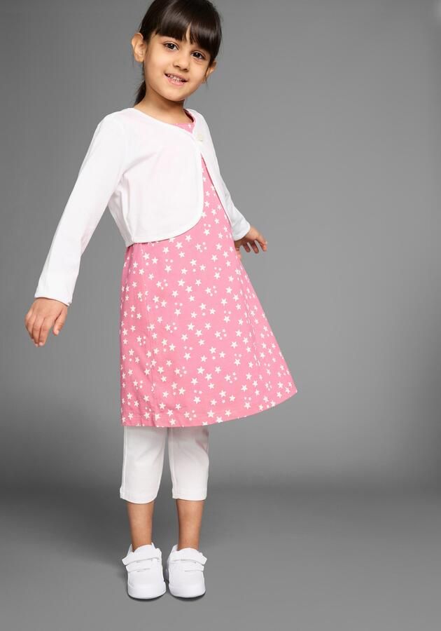KIDSWORLD Bolero jurk & legging 3-delig set compleet outfit met sterrenpatroon (set 3-delig) - Foto 7