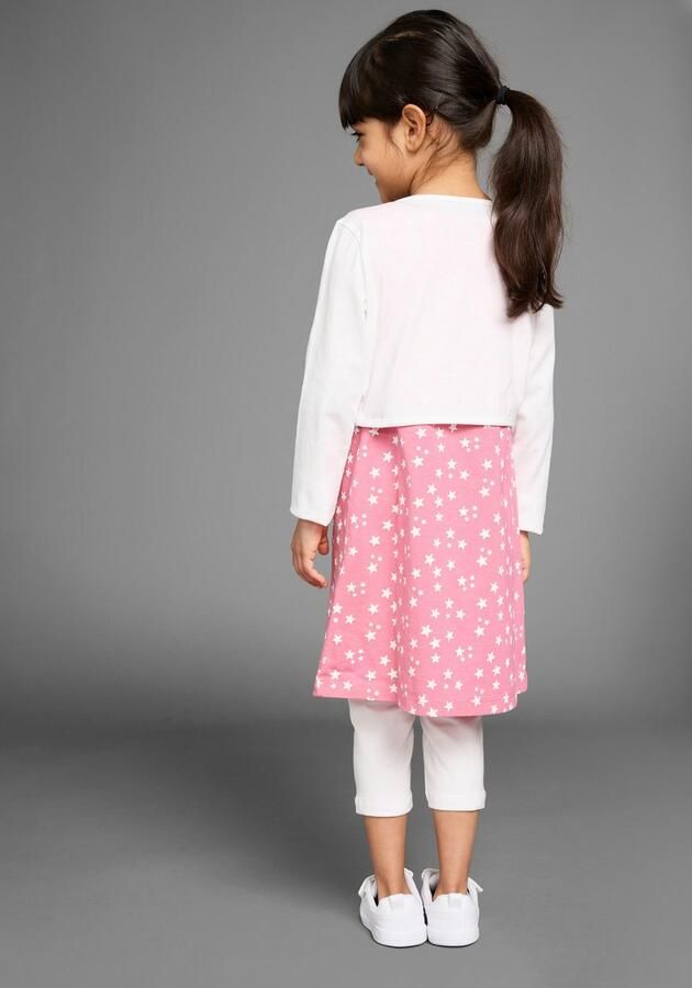 KIDSWORLD Bolero jurk & legging 3-delig set compleet outfit met sterrenpatroon (set 3-delig) - Foto 5
