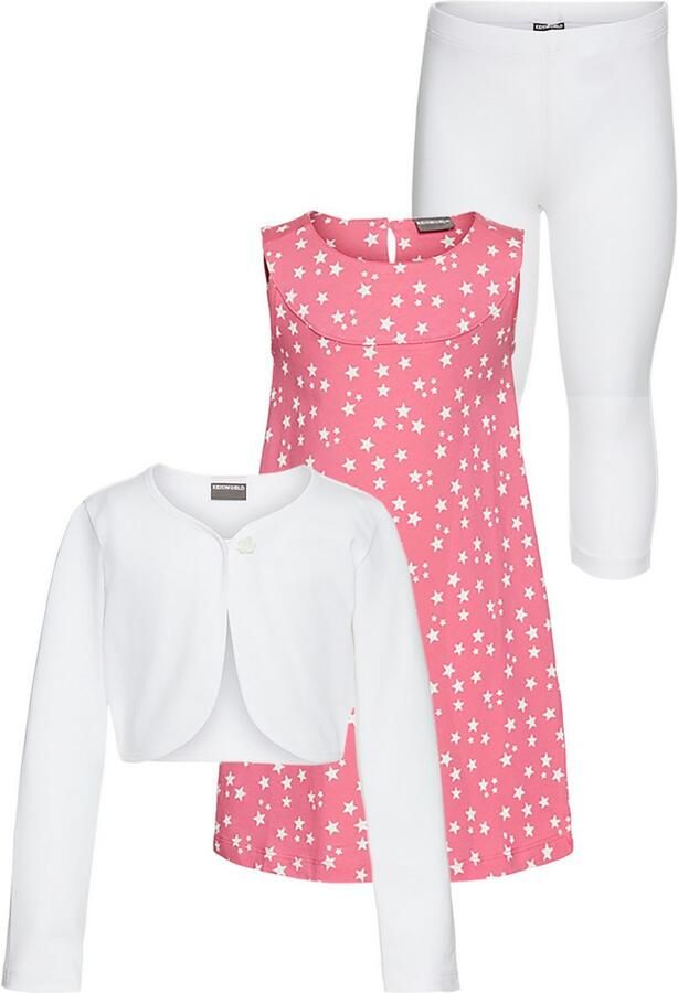 KIDSWORLD Bolero jurk & legging 3-delig set compleet outfit met sterrenpatroon (set 3-delig) - Foto 6