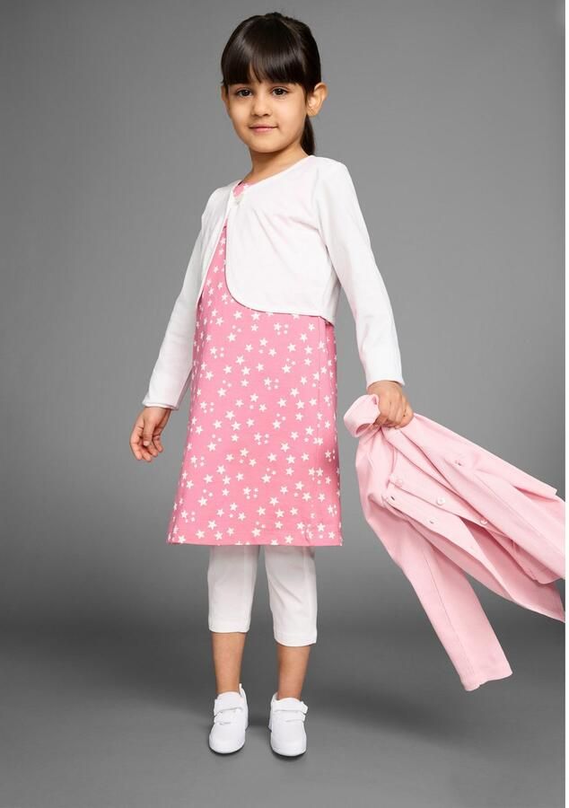 KIDSWORLD Bolero jurk & legging 3-delig set compleet outfit met sterrenpatroon (set 3-delig) - Foto 4