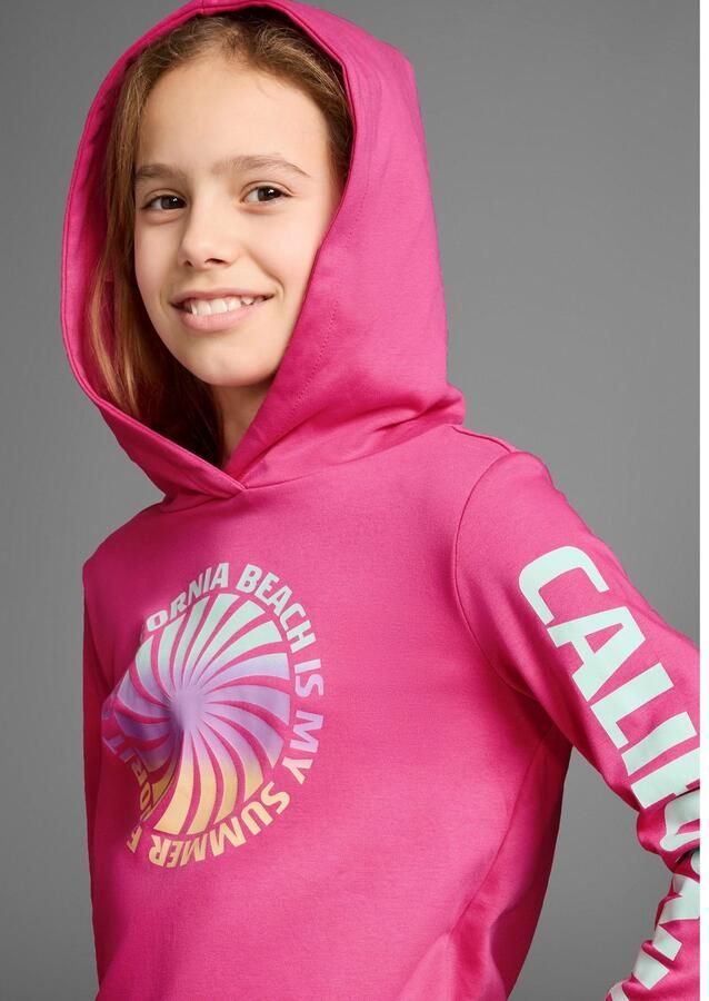 KIDSWORLD Capuchonshirt Lange mouwen shirt met mouwprint Lange mouwen rechte pasvorm met coole print - Foto 3