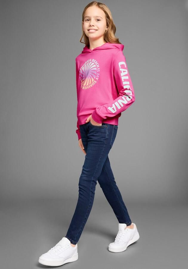 KIDSWORLD Capuchonshirt Lange mouwen shirt met mouwprint Lange mouwen rechte pasvorm met coole print - Foto 6