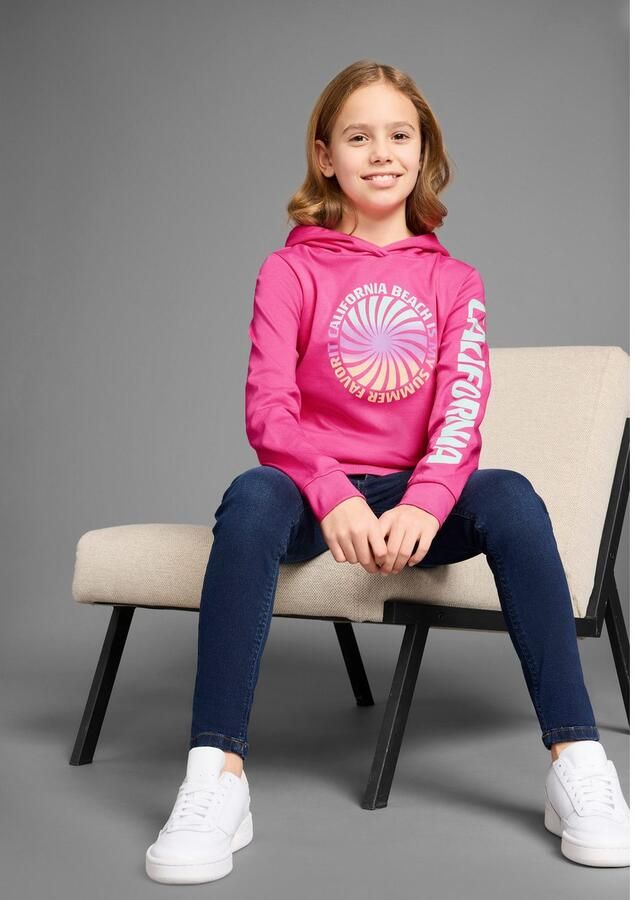 KIDSWORLD Capuchonshirt Lange mouwen shirt met mouwprint Lange mouwen rechte pasvorm met coole print - Foto 4