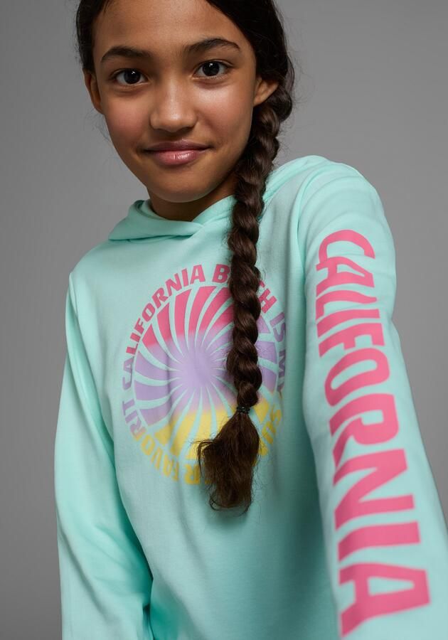 KIDSWORLD Capuchonshirt Lange mouwen shirt met mouwprint Lange mouwen rechte pasvorm met coole print - Foto 3