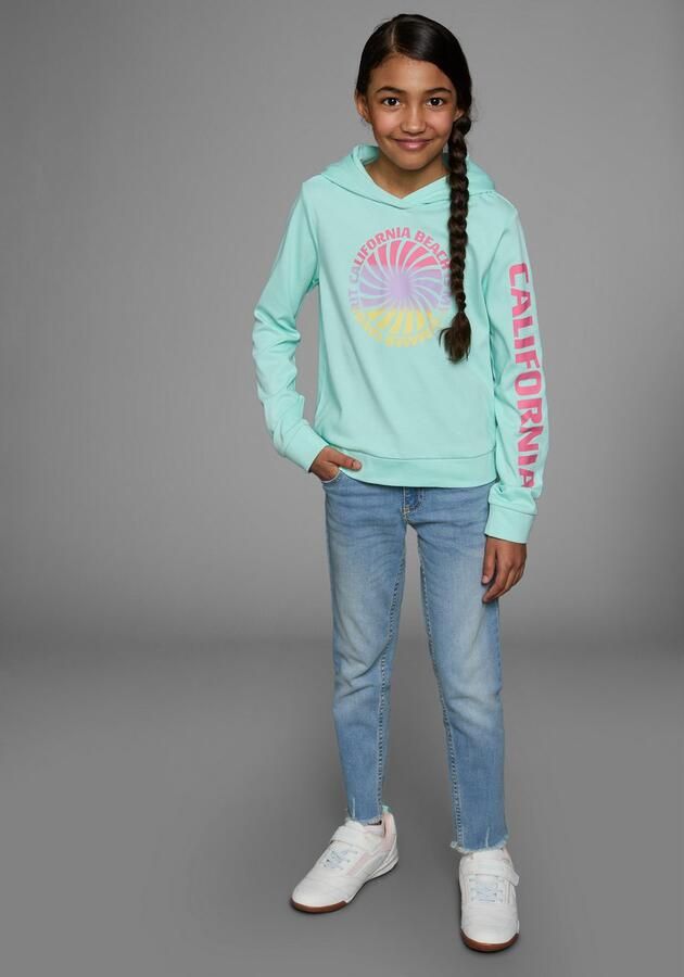 KIDSWORLD Capuchonshirt Lange mouwen shirt met mouwprint Lange mouwen rechte pasvorm met coole print - Foto 5