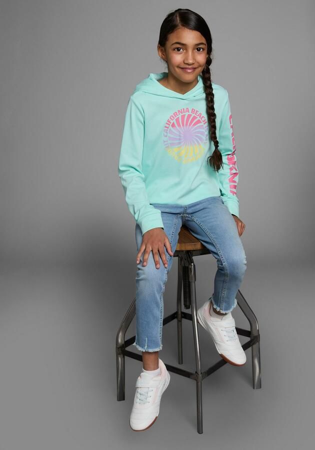 KIDSWORLD Capuchonshirt Lange mouwen shirt met mouwprint Lange mouwen rechte pasvorm met coole print - Foto 6