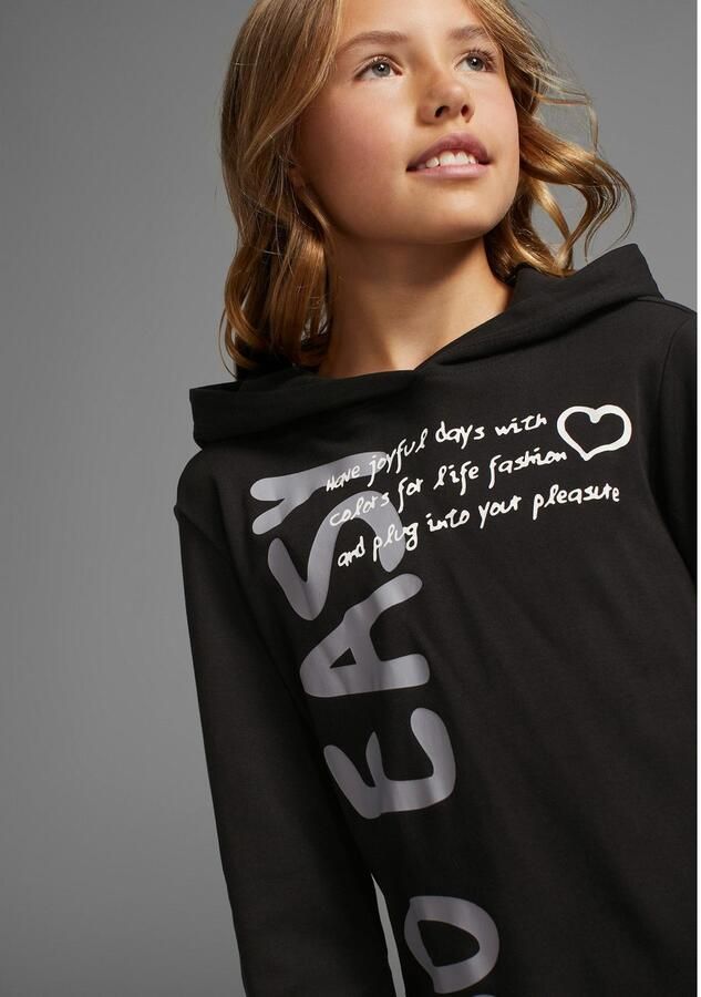 KIDSWORLD Capuchonshirt SO EASY Print Lange mouwen basic pasvorm met modieuze prints