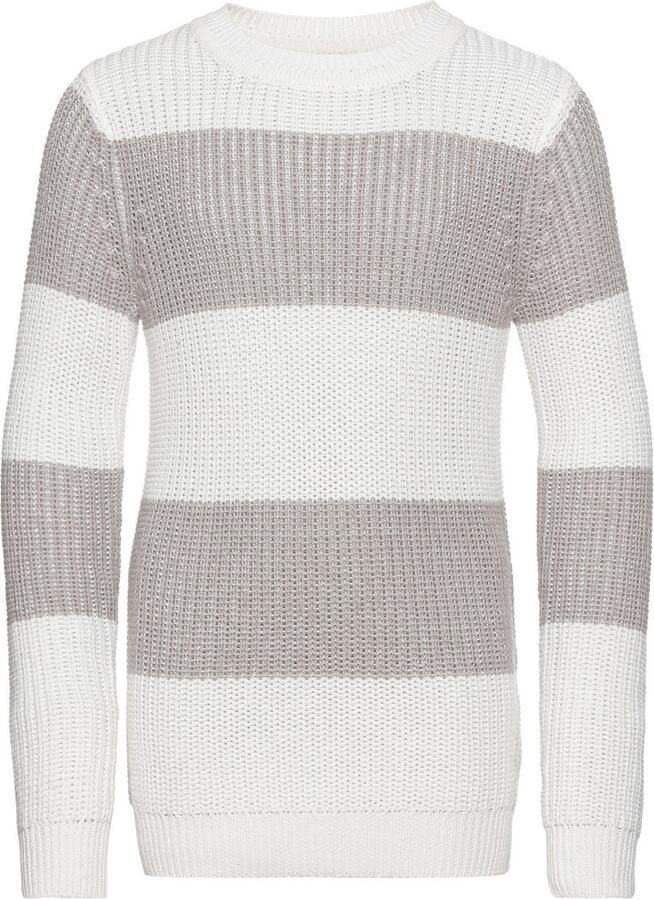 KIDSWORLD Gebreide trui Gestreepte trui met breed patroon modieus streeppatroon voor meisjes