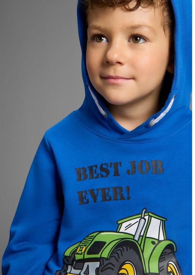 KIDSWORLD Hoodie BEST JOB EVER! Hooded sweatshirt met tractor-print - Foto 2