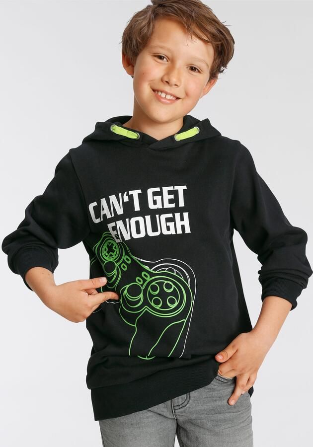 KIDSWORLD Hoodie CAN´T GET ENOUGH quote bedrukt ontwerp van katoen - Foto 6