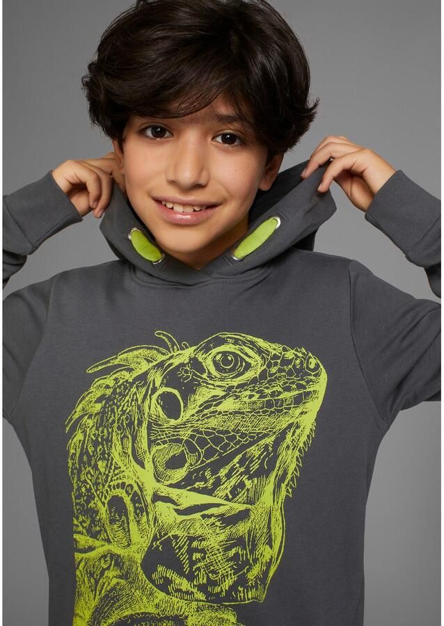 KIDSWORLD Hoodie GECKO Print leuk dierenmotief