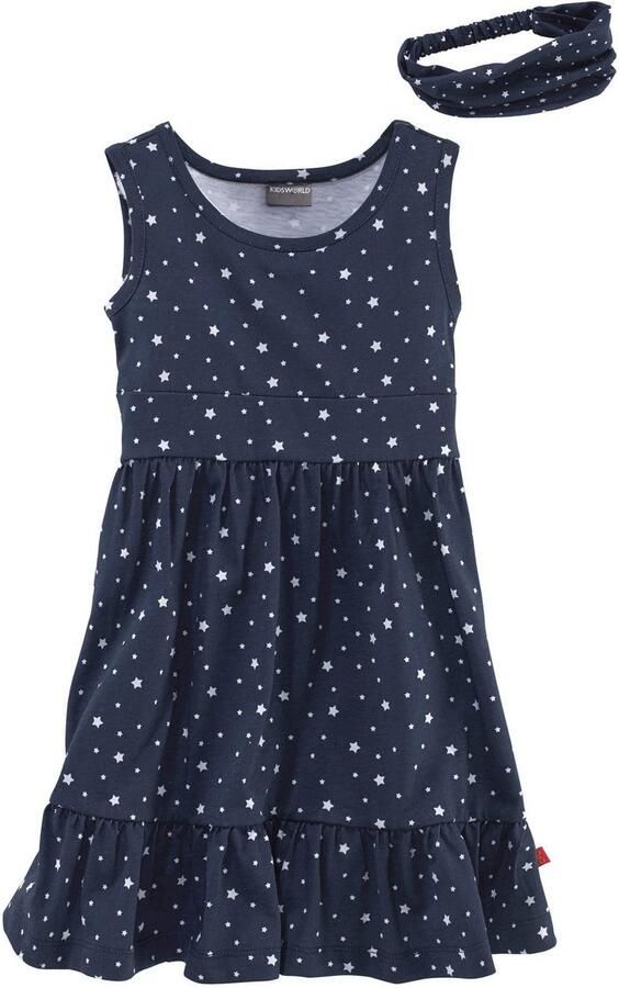 KIDSWORLD Jerseyjurk 2-delig shirtjurk + haarband in schattig sterren-allover feestelijke gelegenheden knie-lange speelse stijl van katoen (set 2-delig) - Foto 9