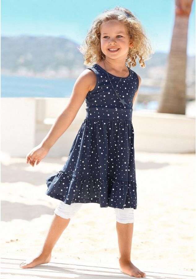 KIDSWORLD Jerseyjurk 2-delig shirtjurk + haarband in schattig sterren-allover feestelijke gelegenheden knie-lange speelse stijl van katoen (set 2-delig) - Foto 2