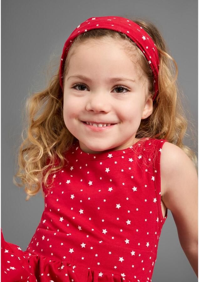 KIDSWORLD Jerseyjurk 2-delig shirtjurk + haarband in schattig sterren-allover feestelijke gelegenheden knie-lange speelse stijl van katoen (set 2-delig) - Foto 3