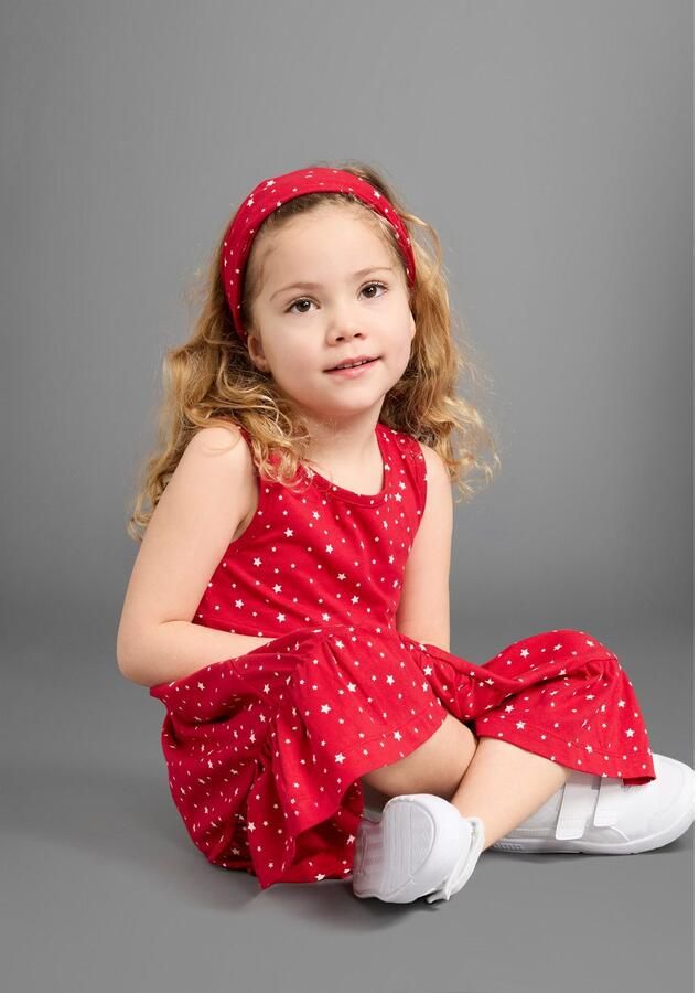 KIDSWORLD Jerseyjurk 2-delig shirtjurk + haarband in schattig sterren-allover feestelijke gelegenheden knie-lange speelse stijl van katoen (set 2-delig) - Foto 4