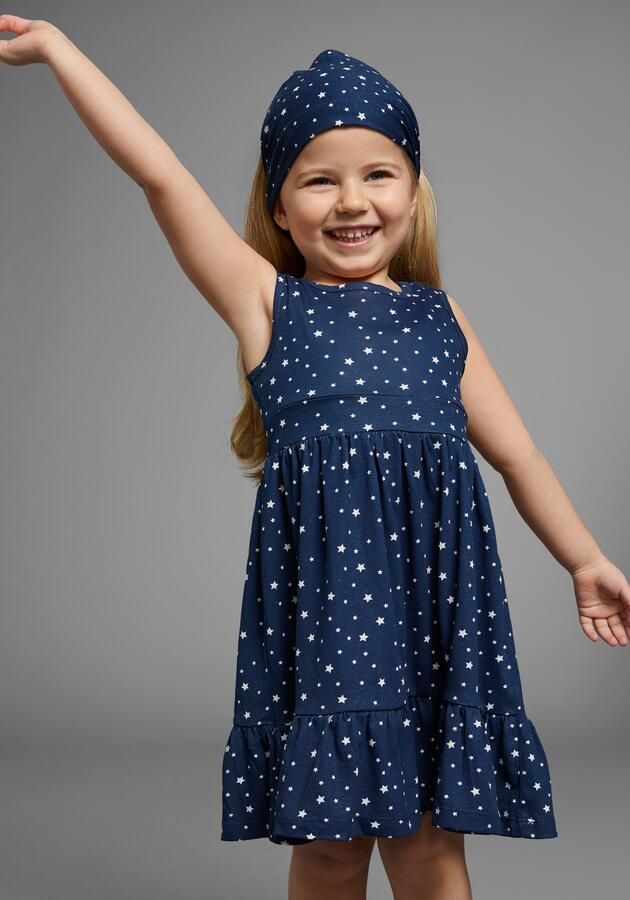 KIDSWORLD Jerseyjurk 2-delig shirtjurk + haarband in schattig sterren-allover feestelijke gelegenheden knie-lange speelse stijl van katoen (set 2-delig) - Foto 3