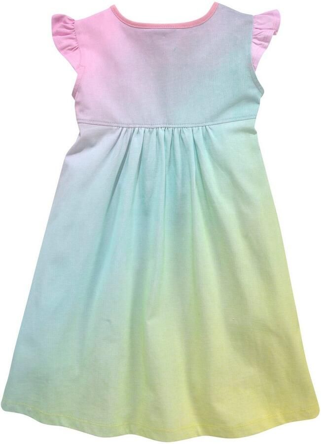 KIDSWORLD Jerseyjurk In de kleuren van de regenboog knielange wijd uitlopende snit van katoen - Foto 2
